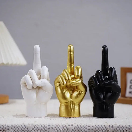 Middle Finger Resin Statue Room Décor – modern hip hop style home decoration