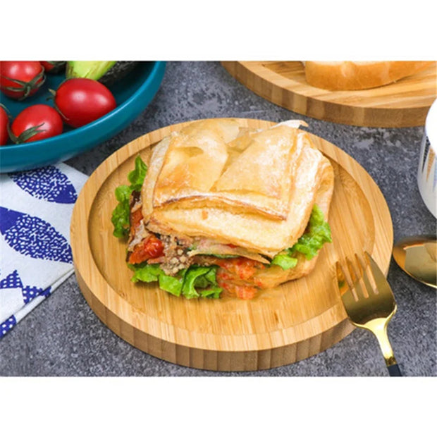 Bamboo Round Serving Tray – Eco-Friendly Wooden Board
