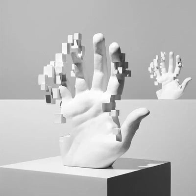 Abstract Palm Hand Sculpture – Modern Luxury Table Figurine