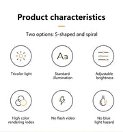 Modern Spiral LED Desk Lamp – 3 Color Lighting Modes