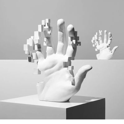 Abstract Palm Hand Sculpture – Modern Luxury Table Figurine