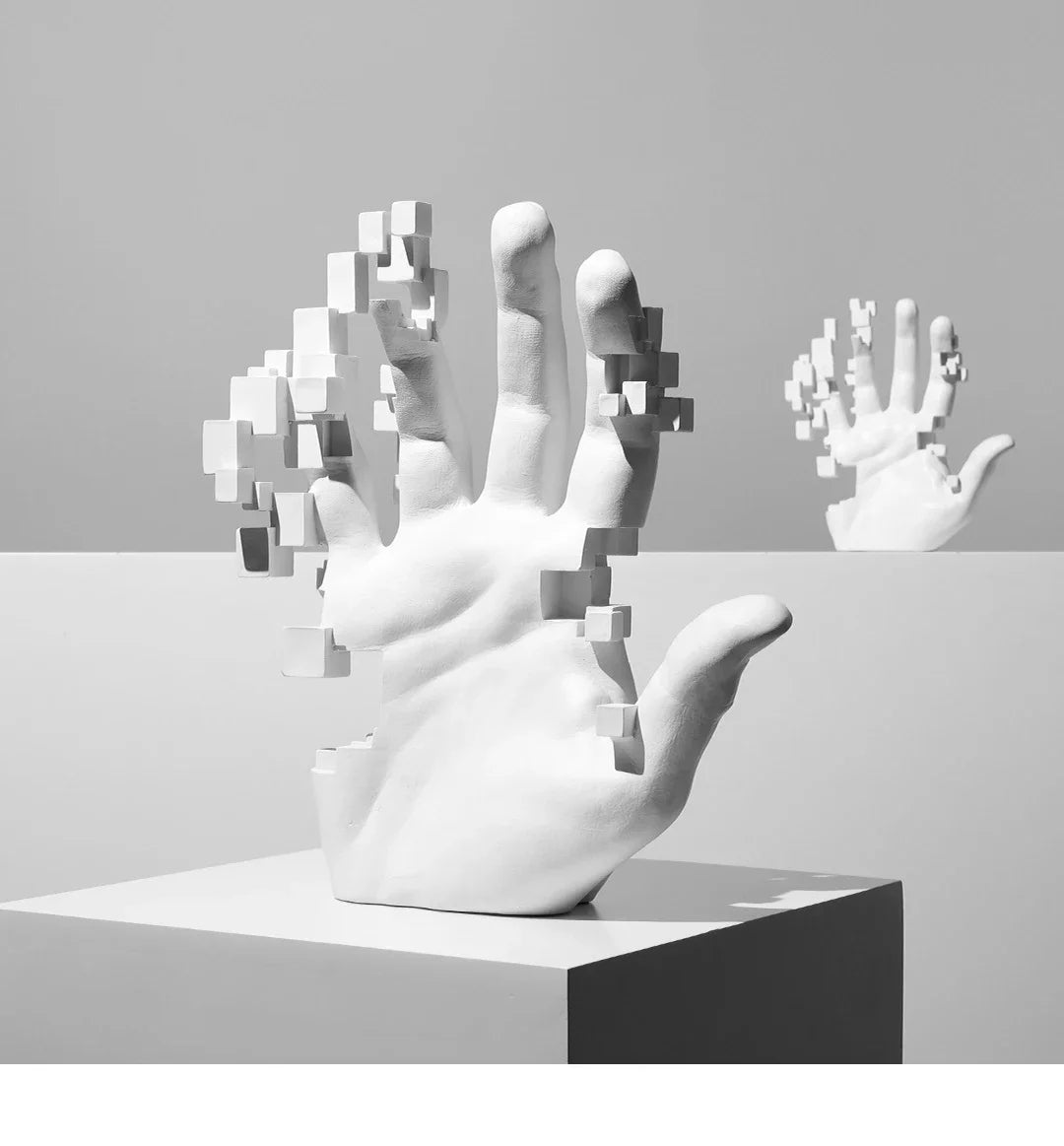Abstract Palm Hand Sculpture – Modern Luxury Table Figurine