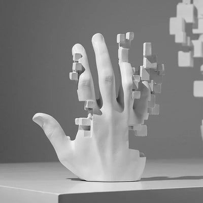 Abstract Palm Hand Sculpture – Modern Luxury Table Figurine