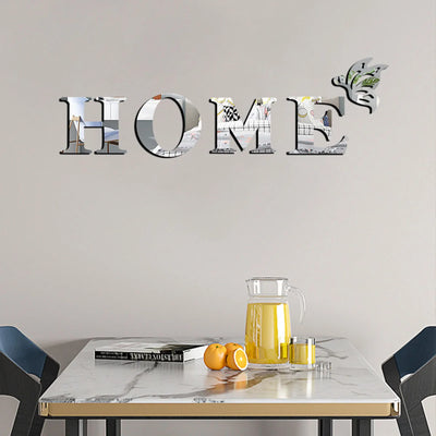HOME 3D Mirror Wall Sticker – Entrance & Home Décor