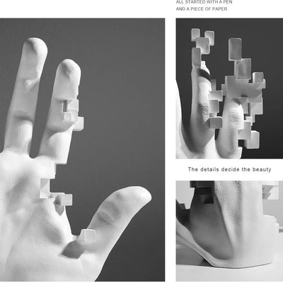 Abstract Palm Hand Sculpture – Modern Luxury Table Figurine
