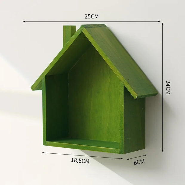 Wooden Wall Shelf – Vintage Nordic Wall-Mounted Organizer