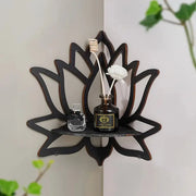 Lotus Floating Wall Shelf – Wooden Crystal Display Décor