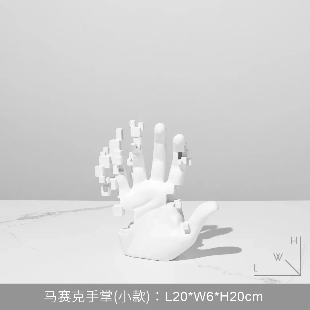 Abstract Palm Hand Sculpture – Modern Luxury Table Figurine