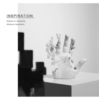 Abstract Palm Hand Sculpture – Modern Luxury Table Figurine