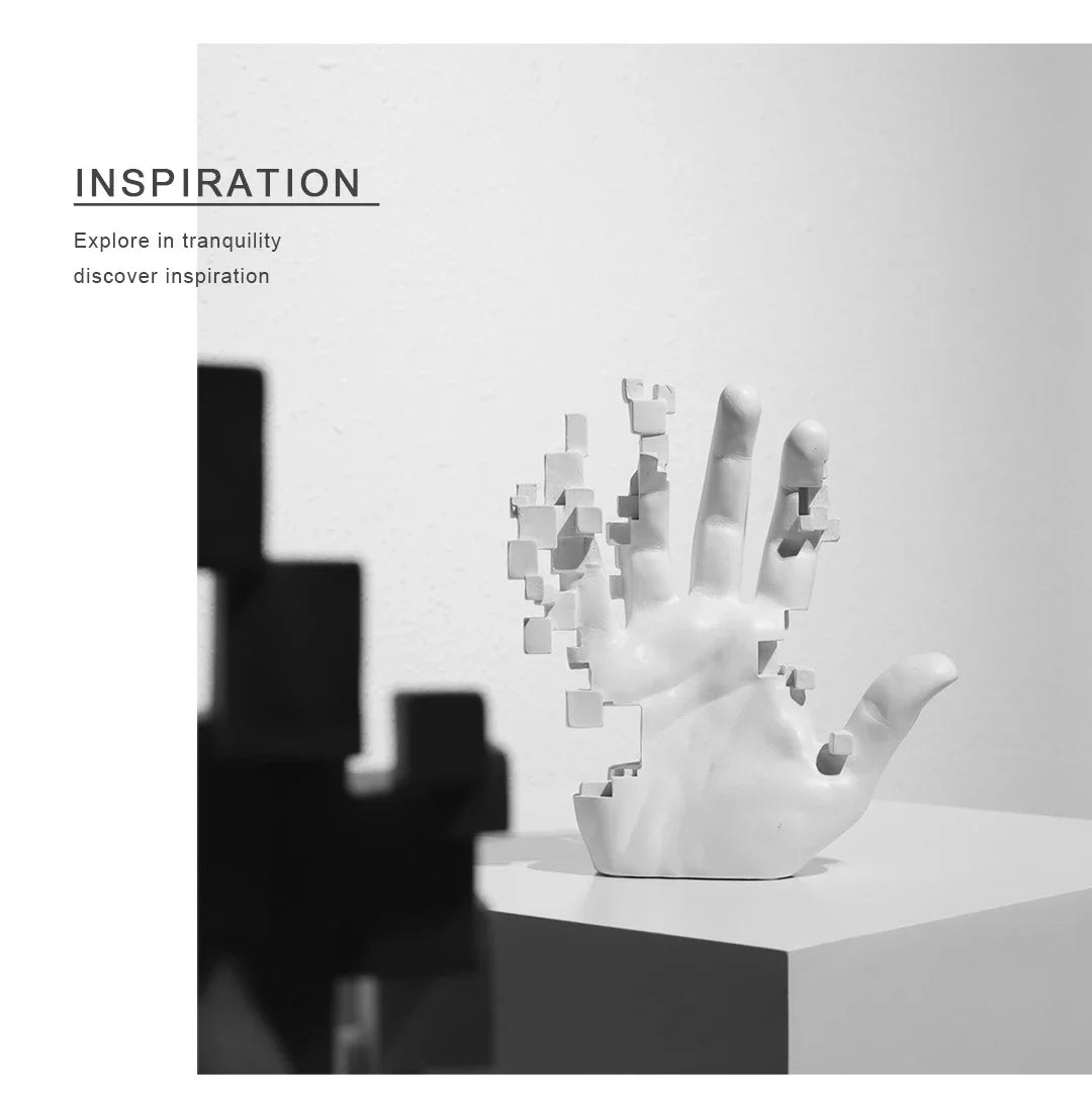 Abstract Palm Hand Sculpture – Modern Luxury Table Figurine