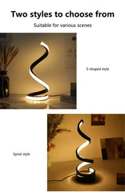Modern Spiral LED Desk Lamp – 3 Color Lighting Modes