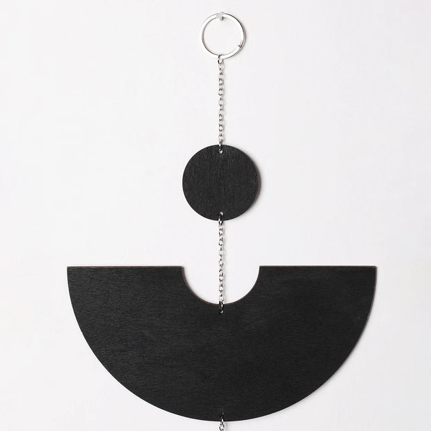 Boho Macrame Wall Hanging – Black Wooden Dreamcatcher