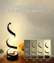 Modern Spiral LED Desk Lamp – 3 Color Lighting Modes