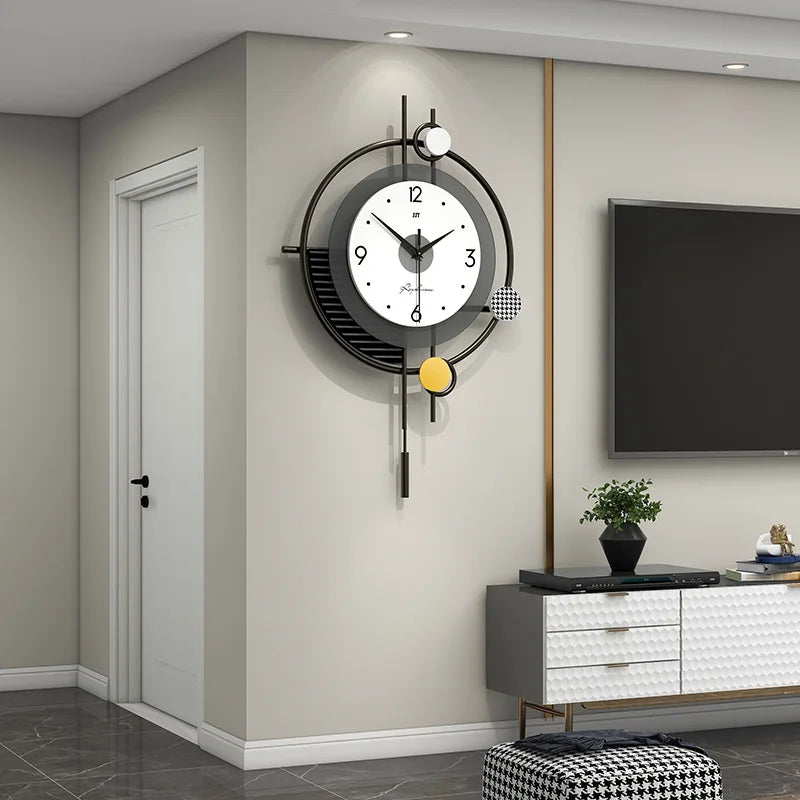 Large Modern Hanging Wall Clock on restaurant wall