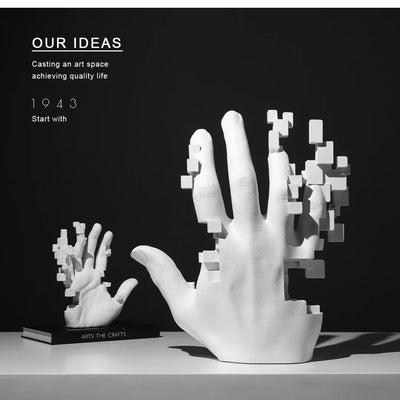 Abstract Palm Hand Sculpture – Modern Luxury Table Figurine