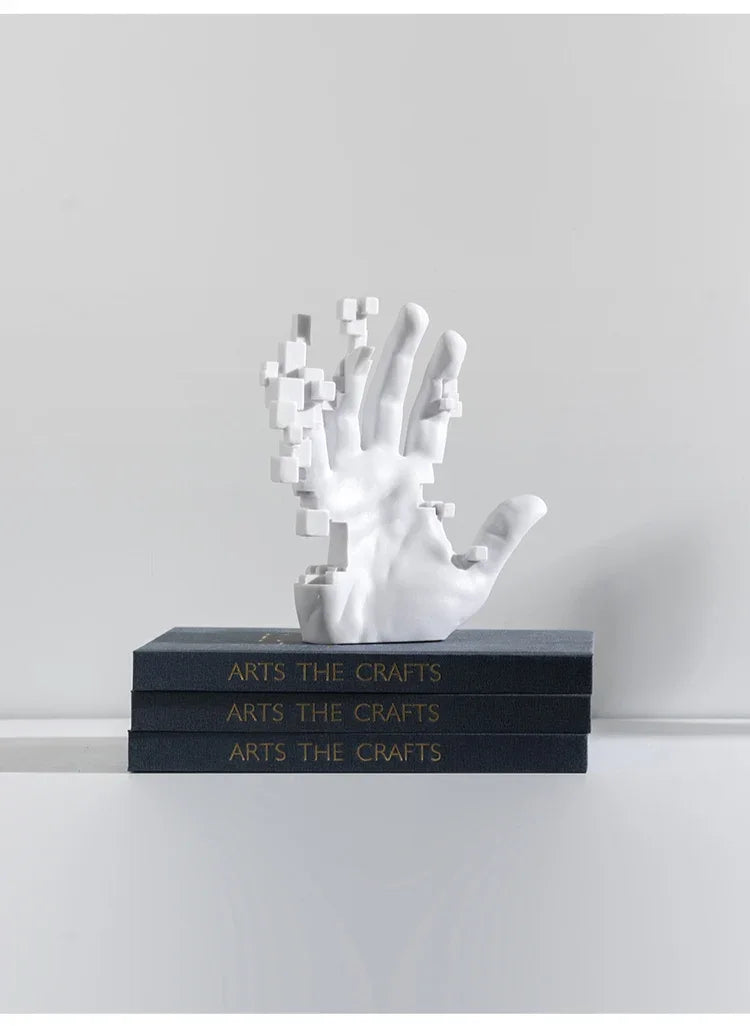 Abstract Palm Hand Sculpture – Modern Luxury Table Figurine