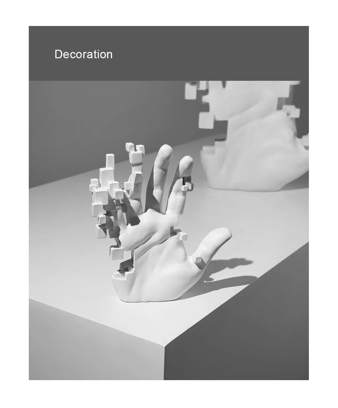 Abstract Palm Hand Sculpture – Modern Luxury Table Figurine