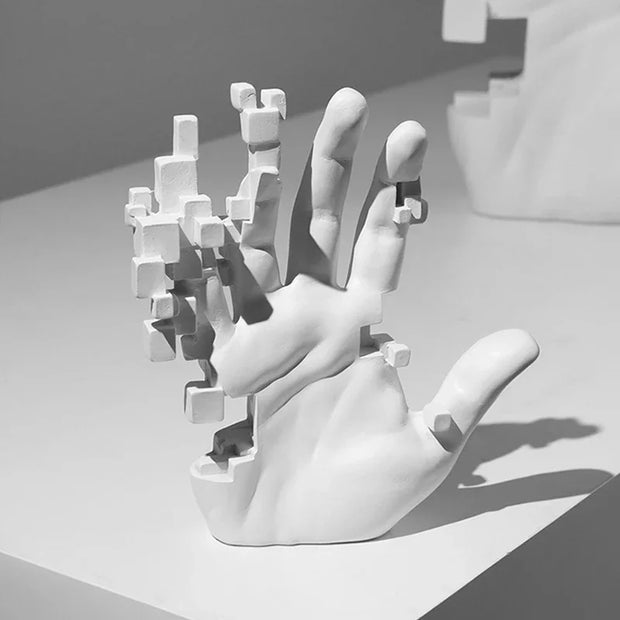 Abstract Palm Hand Sculpture – Modern Luxury Table Figurine