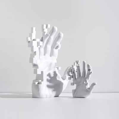 Abstract Palm Hand Sculpture – Modern Luxury Table Figurine