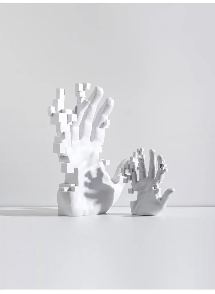 Abstract Palm Hand Sculpture – Modern Luxury Table Figurine
