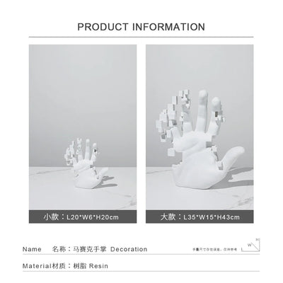 Abstract Palm Hand Sculpture – Modern Luxury Table Figurine