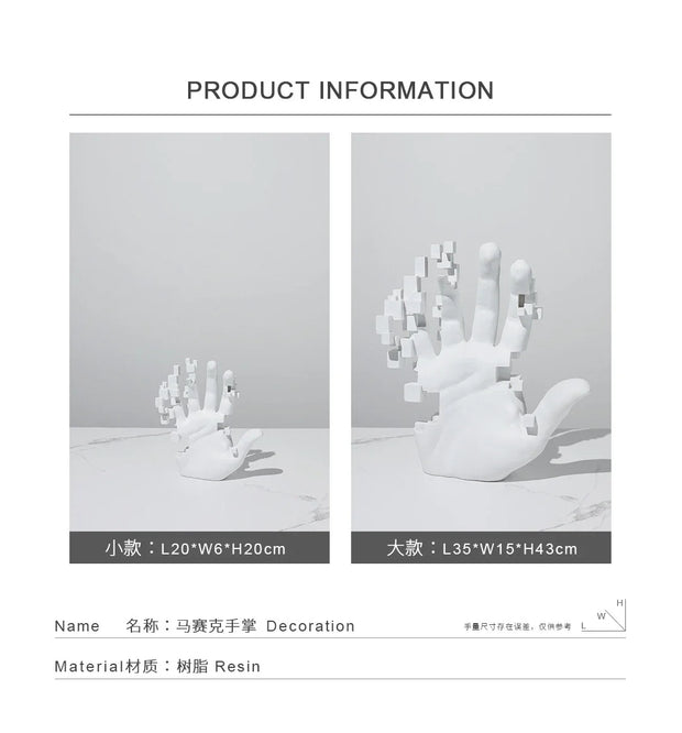 Abstract Palm Hand Sculpture – Modern Luxury Table Figurine