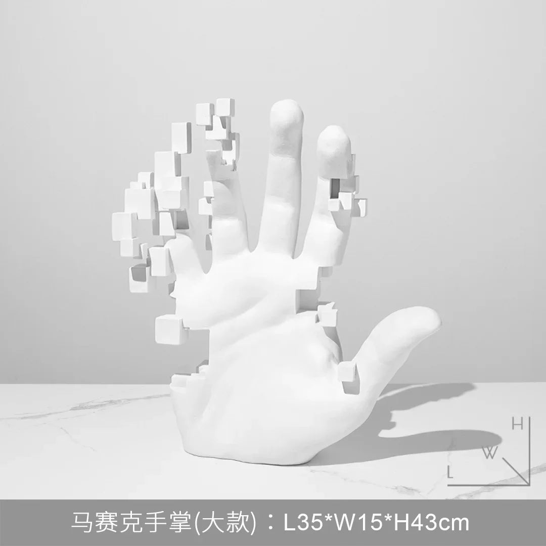 Abstract Palm Hand Sculpture – Modern Luxury Table Figurine