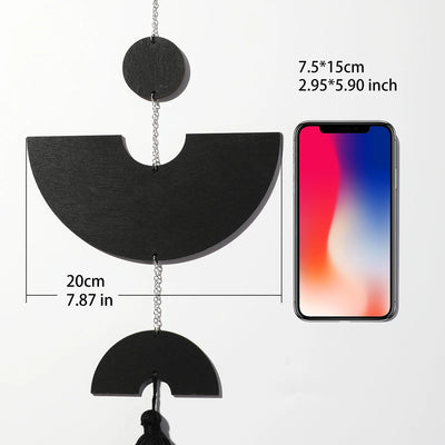 Boho Macrame Wall Hanging Black Wooden Dreamcatcher – handmade boho wall décor