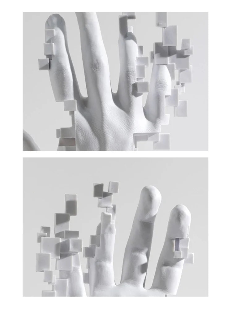 Abstract Palm Hand Sculpture – Modern Luxury Table Figurine