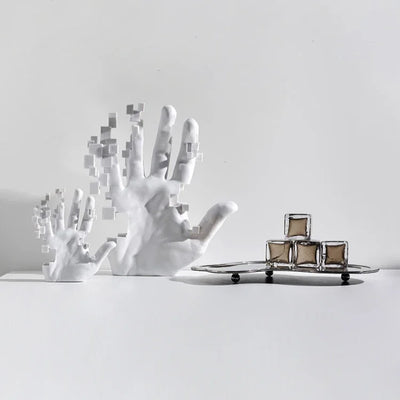 Abstract Palm Hand Sculpture – Modern Luxury Table Figurine