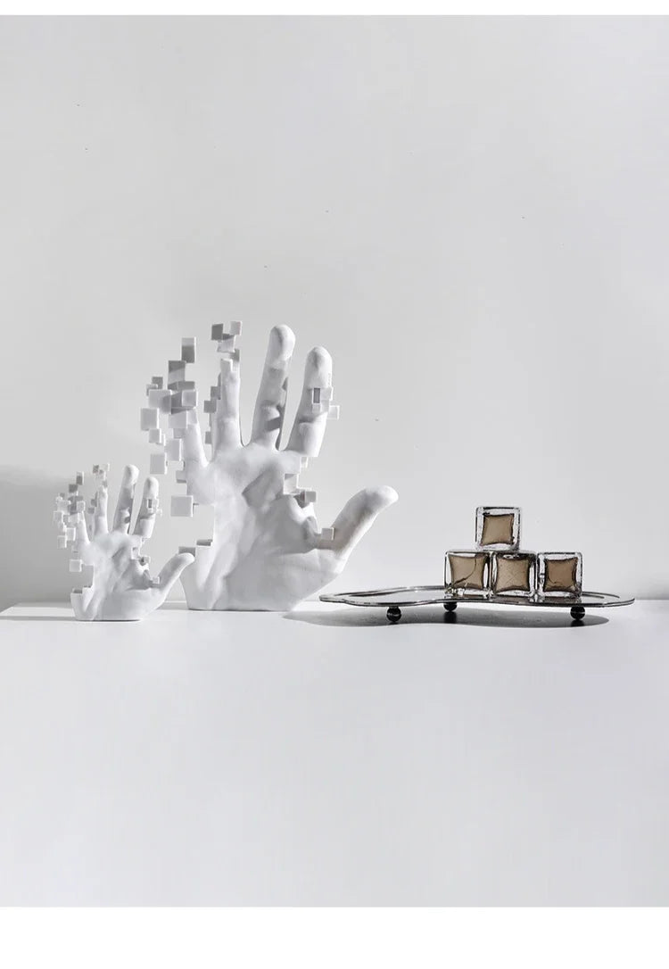 Abstract Palm Hand Sculpture – Modern Luxury Table Figurine
