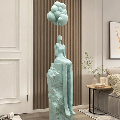 Abstract Floor Sculpture Modern Décor in pink – stylish abstract art piece for hotel or office spaces.