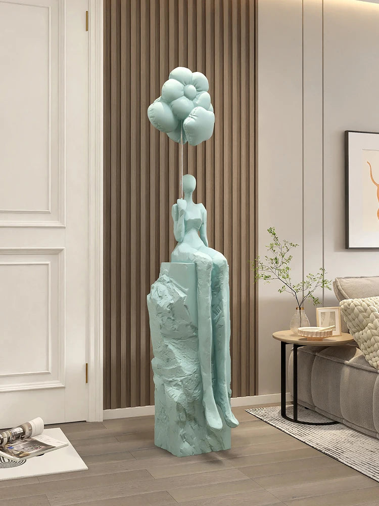 Abstract Floor Sculpture Modern Décor in pink – stylish abstract art piece for hotel or office spaces.