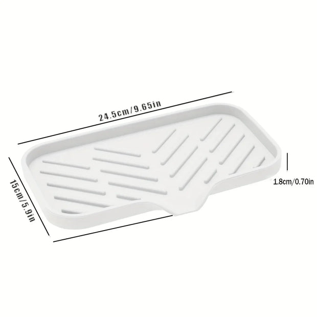 Silicone Sink Tray – Soap & Sponge Holder with Drain