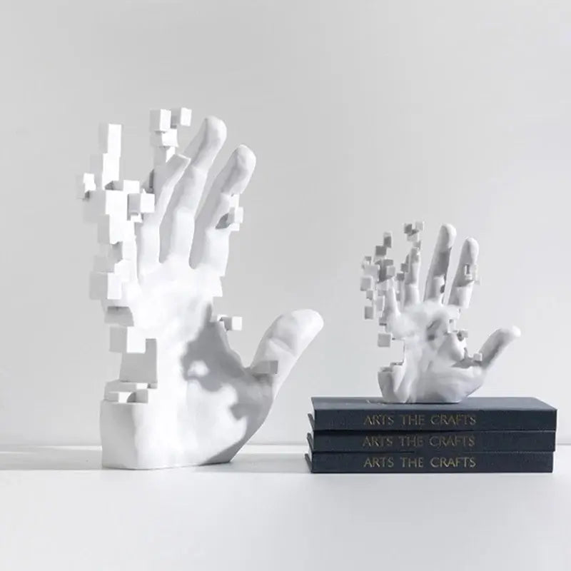 Abstract Palm Hand Sculpture – Modern Luxury Table Figurine