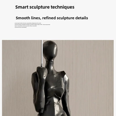 Abstract Floor Sculpture Modern Décor in black gold – modern statement piece for living room décor.