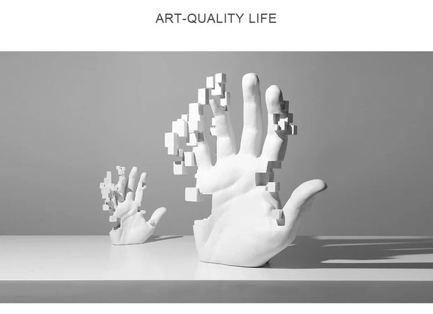Abstract Palm Hand Sculpture – Modern Luxury Table Figurine