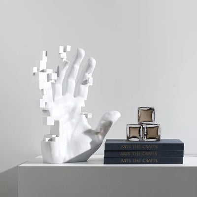 Abstract Palm Hand Sculpture – Modern Luxury Table Figurine
