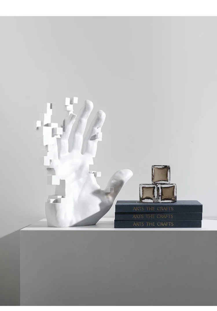 Abstract Palm Hand Sculpture – Modern Luxury Table Figurine