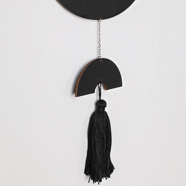 Boho Macrame Wall Hanging – Black Wooden Dreamcatcher