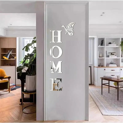 HOME 3D Mirror Wall Sticker – Entrance & Home Décor