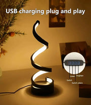 Modern Spiral LED Desk Lamp – 3 Color Lighting Modes