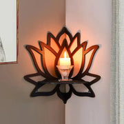 Lotus Floating Wall Shelf – Wooden Crystal Display Décor